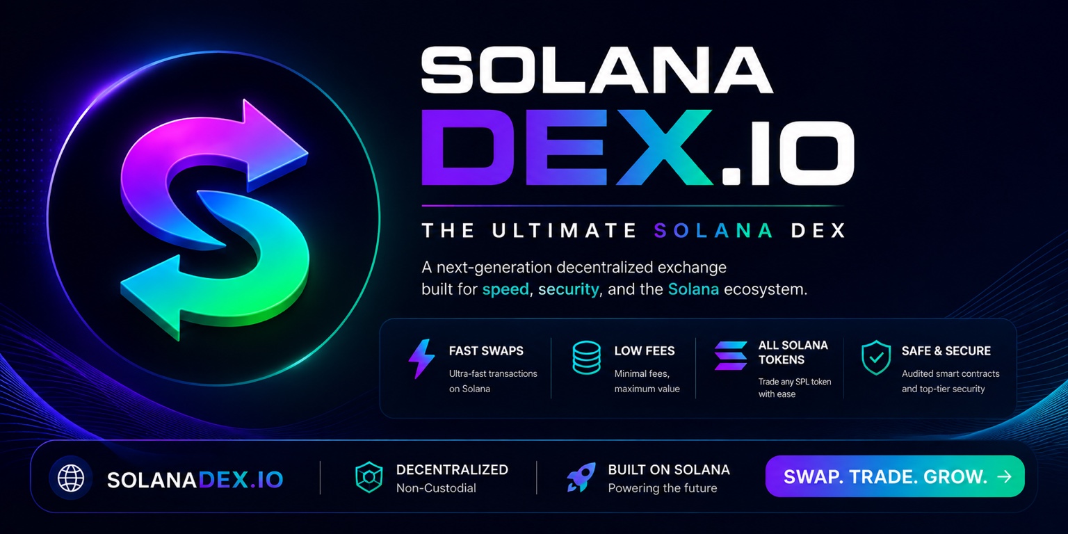 SOLANADEX.IO — The ultimate Solana DEX with fast swaps, low fees, access to Solana tokens, and wallet-controlled trading.